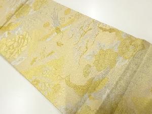 孔雀に雉・四季花模様織出し袋帯